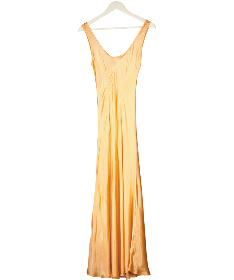 WEEKDAY Orange Satin Noemi Slip Dress UK 8