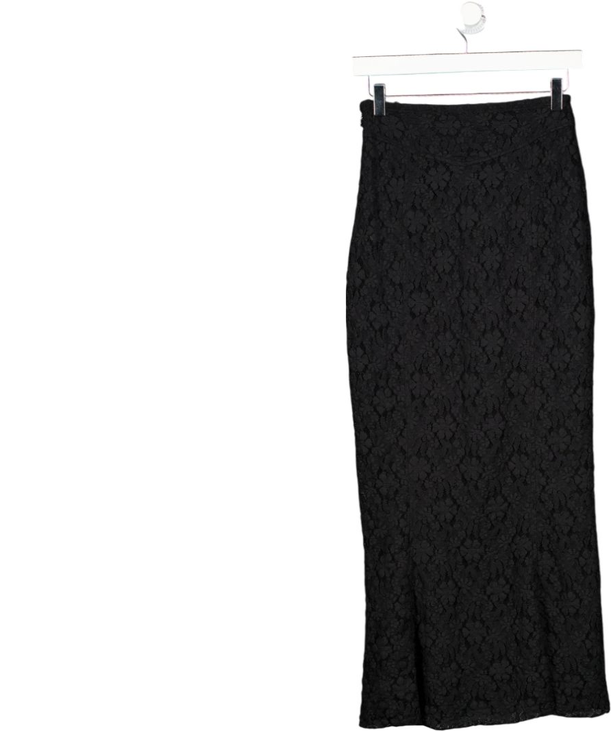 ROTATE BIRGER CHRISTENSEN Black Lace Maxi Skirt UK 8
