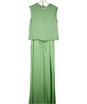 ESSENTIEL ANTWERP 2-piece Green Textured Top And Trouser Set UK 8