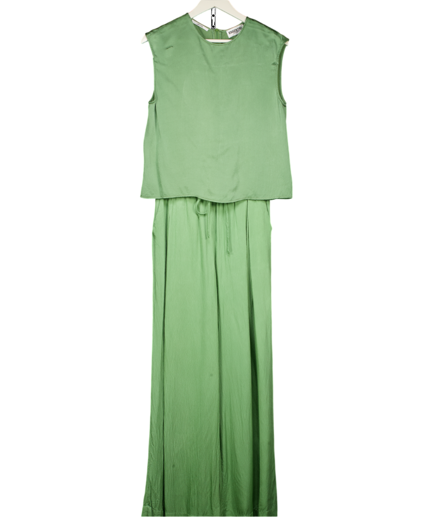 ESSENTIEL ANTWERP 2-piece Green Textured Top And Trouser Set UK 8