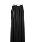 Black Mesh Wrap Maxi Skirt UK S