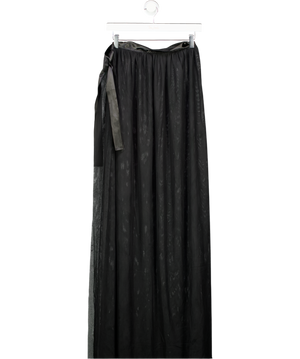 Black Mesh Wrap Maxi Skirt UK S