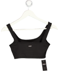 437 Black The Square Neck Sports Bra UK XS