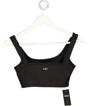 437 Black The Square Neck Sports Bra UK XS