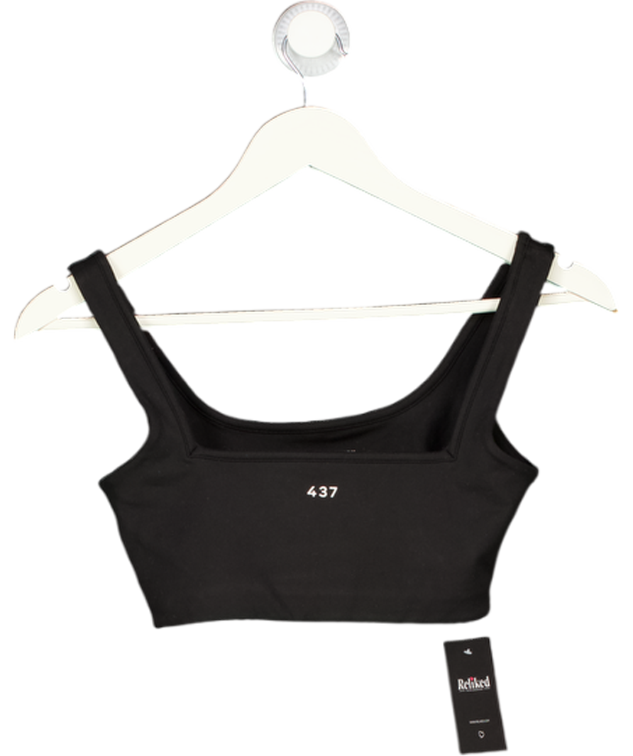 437 Black The Square Neck Sports Bra UK XS