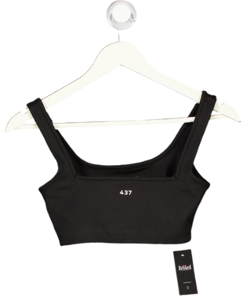 437 Black The Square Neck Sports Bra UK XS