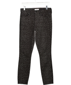 Good American Black Animal Jacquard Good Legs Cropped Jeans Us8 W29