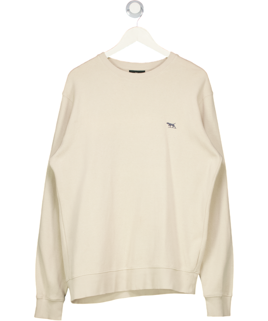 RODD&GUNN Beige Gunn Cotton Crew Neck Sweatshirt, Bone UK M