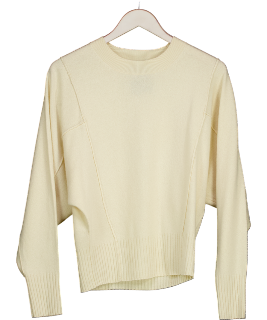 REISS Suki Wool-blend Reverse-seam Batwing Jumper With Cashmere In Cream UK S