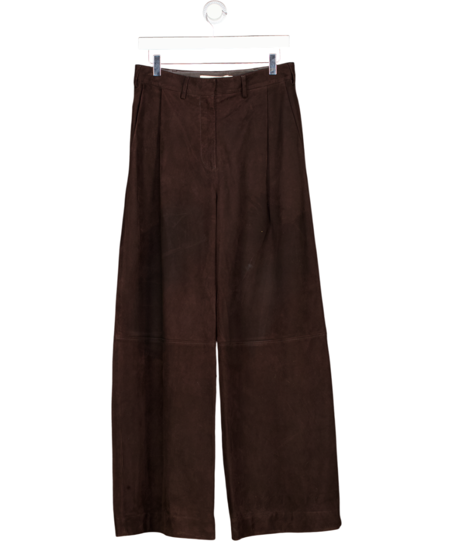 Camilla And Marc Chocolate Brown Suede Sonata Wide-leg Trousers UK 8
