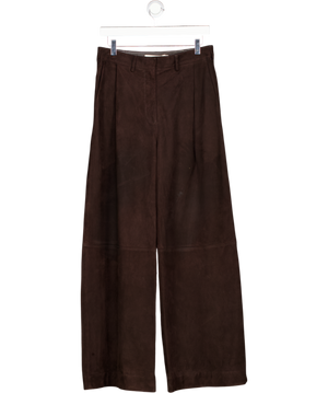 Camilla And Marc Chocolate Brown Suede Sonata Wide-leg Trousers UK 8