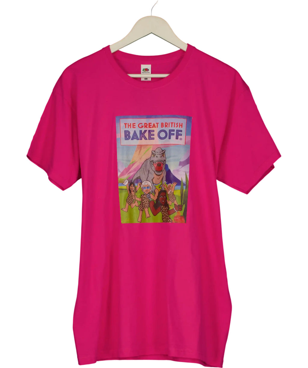 Fruit Of The Loom Pink Custom T Shirt UK XL