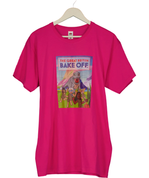 Fruit Of The Loom Pink “Bake Off” T Shirt UK XL