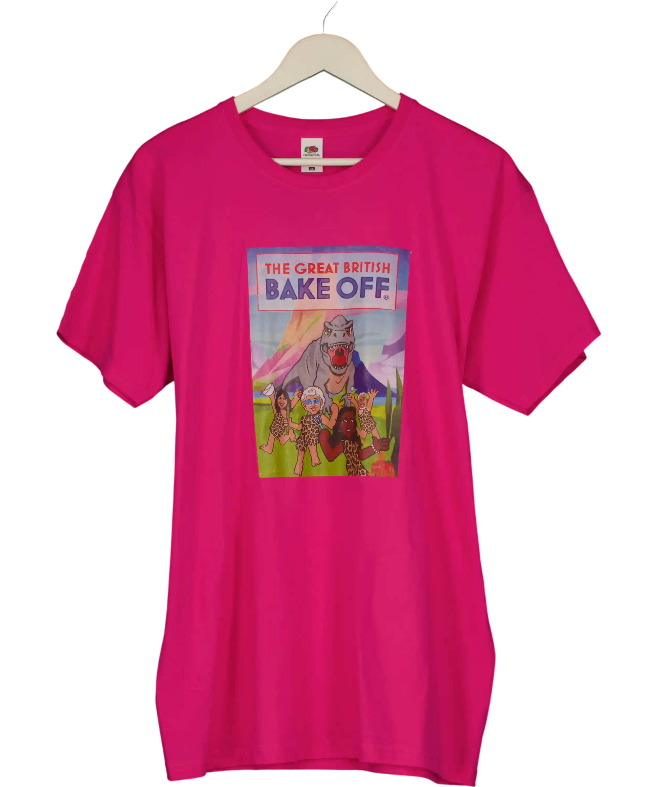 Fruit Of The Loom Pink Custom T Shirt UK XL