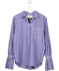 Mandibreeze Blue Jules Striped Frill Cuff Shirt UK M/L