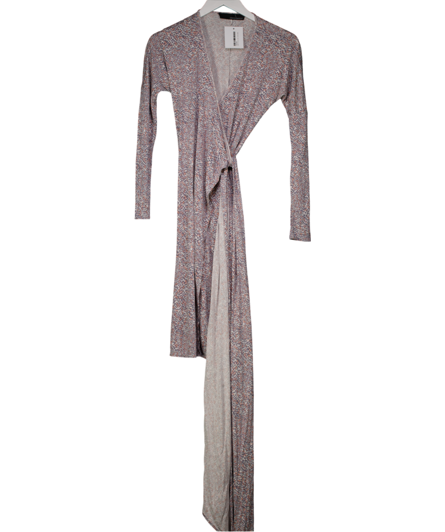 Amanda Wakeley Grey Long Sleeved Wrap Dress UK 10