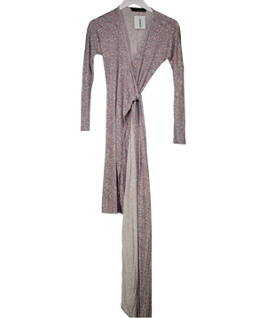 Amanda Wakeley Grey Long Sleeved Wrap Dress UK 10