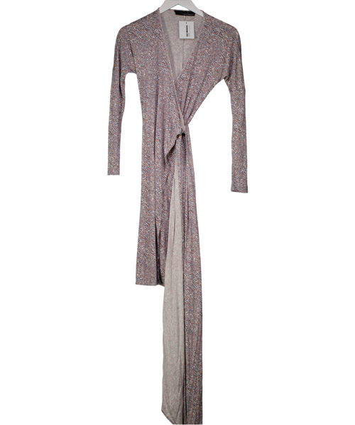 Amanda Wakeley Grey Long Sleeved Wrap Dress UK 10