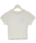 Sweaty Betty White Athlete Crop Seamless Workout T-shirt UK S