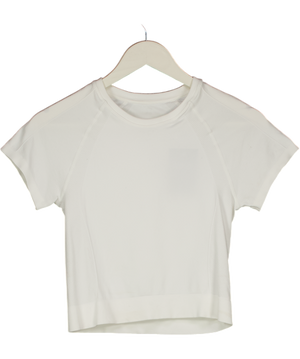 Sweaty Betty White Athlete Crop Seamless Workout T-shirt UK S