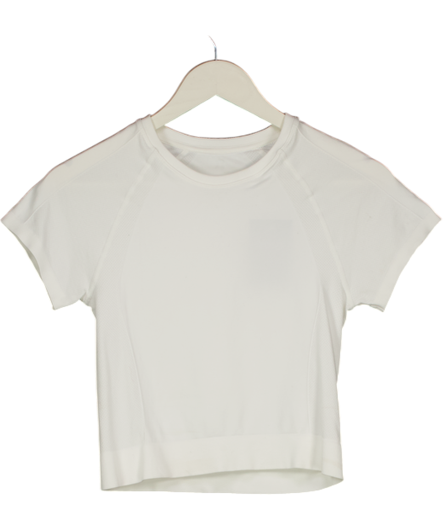 Sweaty Betty White Athlete Crop Seamless Workout T-shirt UK S