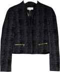 Calvin Klein Black Velvet Snake Print Jacket UK 10