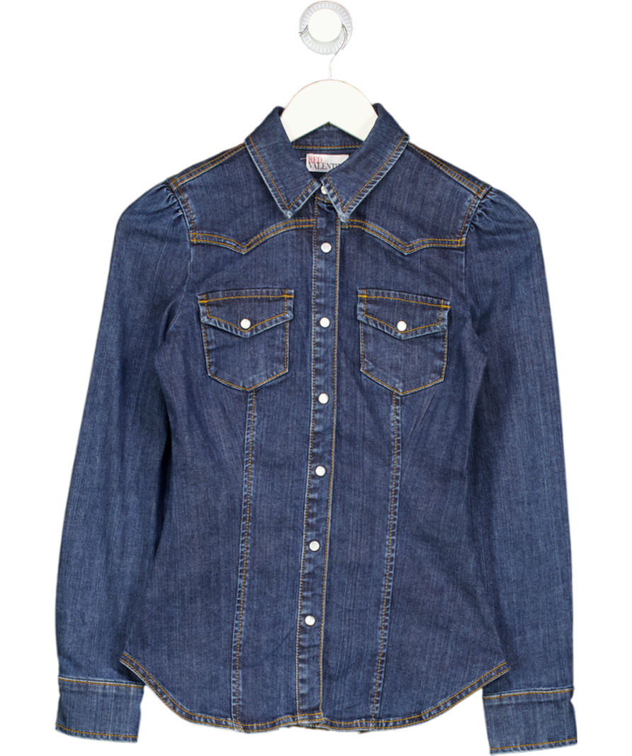 RED VALENTINO Blue Denim Fitted Shirt It38 UK 6