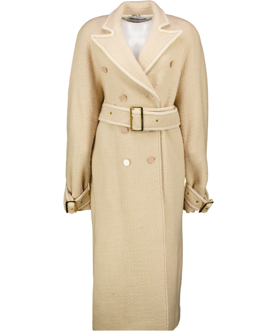 ROWEN ROSE Beige Tweed Signature Trenchcoat Fr34 UK 6