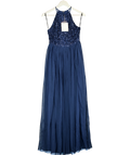 MAYA DELUXE Navy Blue Embellished Tulle Maxi Dress UK 8