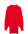H&M Red Ribbed Turtleneck Jumper Dress UK L