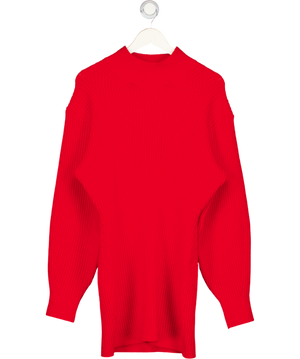H&M Red Ribbed Turtleneck Jumper Dress UK L