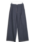 M&S Blue Pleated Denim Wide Leg Trousers UK 6