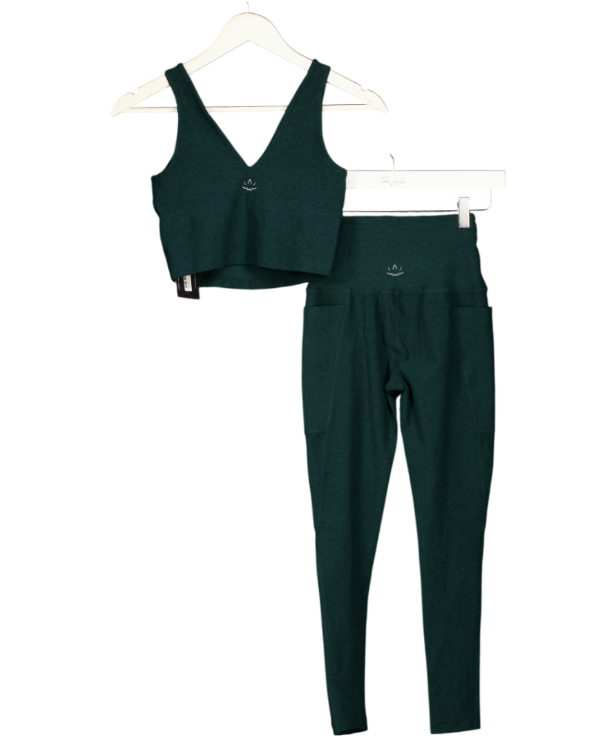 Beyond Yoga 2-piece Green Gym Set - Sports Bra & Leggings UK XS