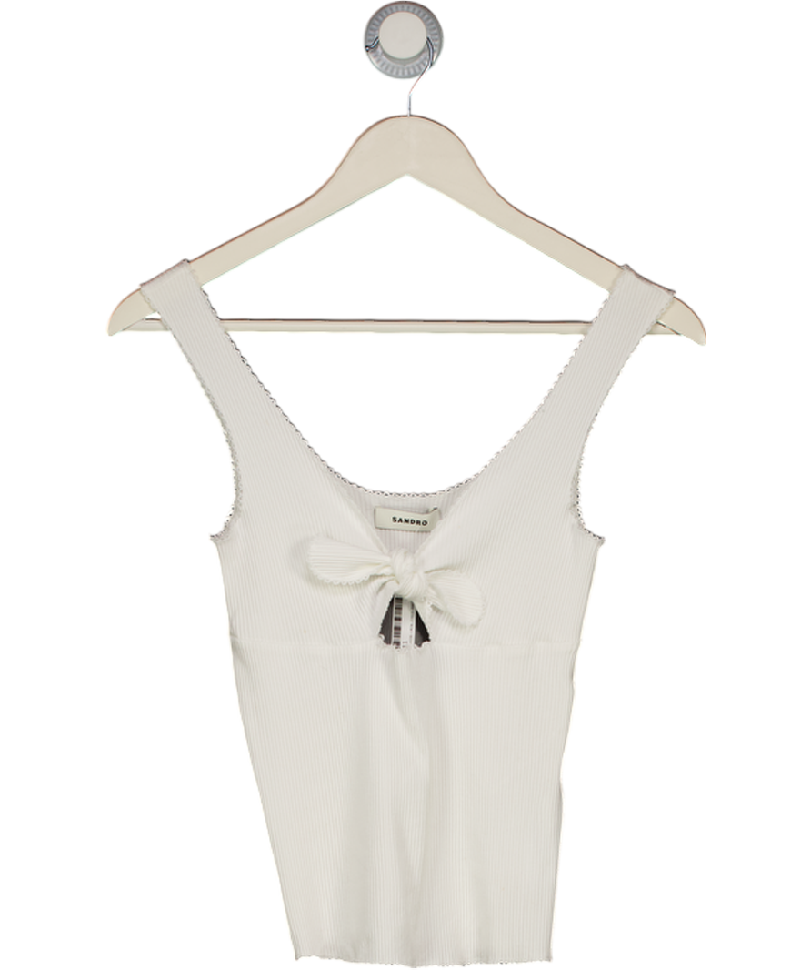 RAILS White Ribbed Knot-detail Tank Top Sz0 UK 6