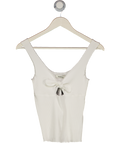 RAILS White Ribbed Knot-detail Tank Top Sz0 UK 6