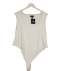 New Look White Slinky Square Neck Sleeveless Bodysuit UK 22