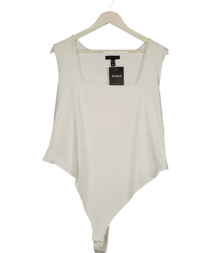 New Look White Slinky Square Neck Sleeveless Bodysuit UK 22