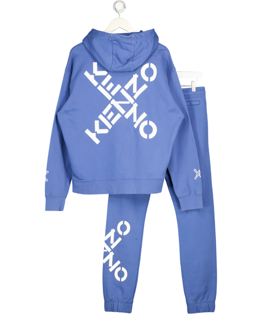 KENZO 2=piece Blue Logo Hoodie And Joggers Set UK XS/S