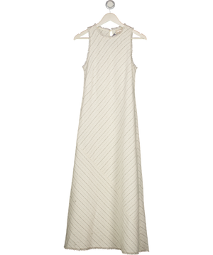 ME + EM Cream Pinstripe Sleeveless Midi Dress UK 8