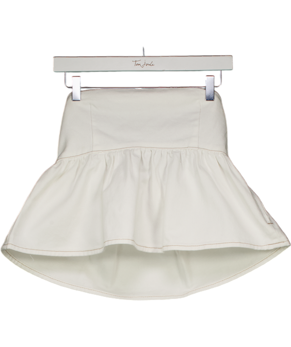 WHITE FOX White Dedicated To Growth Denim Bandeau Top UK XS