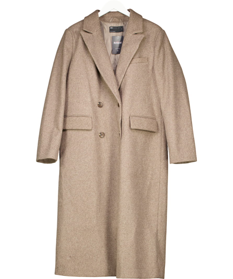 ASOS Brown Oversized Dad Coat UK S