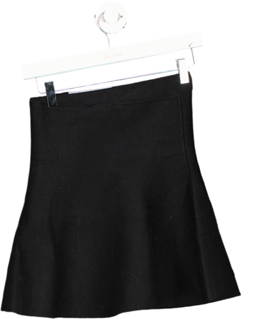Karen Millen Black Wool Look Knit Flippy Mini Skirt UK XS