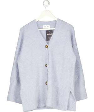 MALINA Blue Alpaca Blend Boyfriend Cardigan UK S