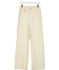M&S Cream Wide Leg Jeans - Long Length UK 8