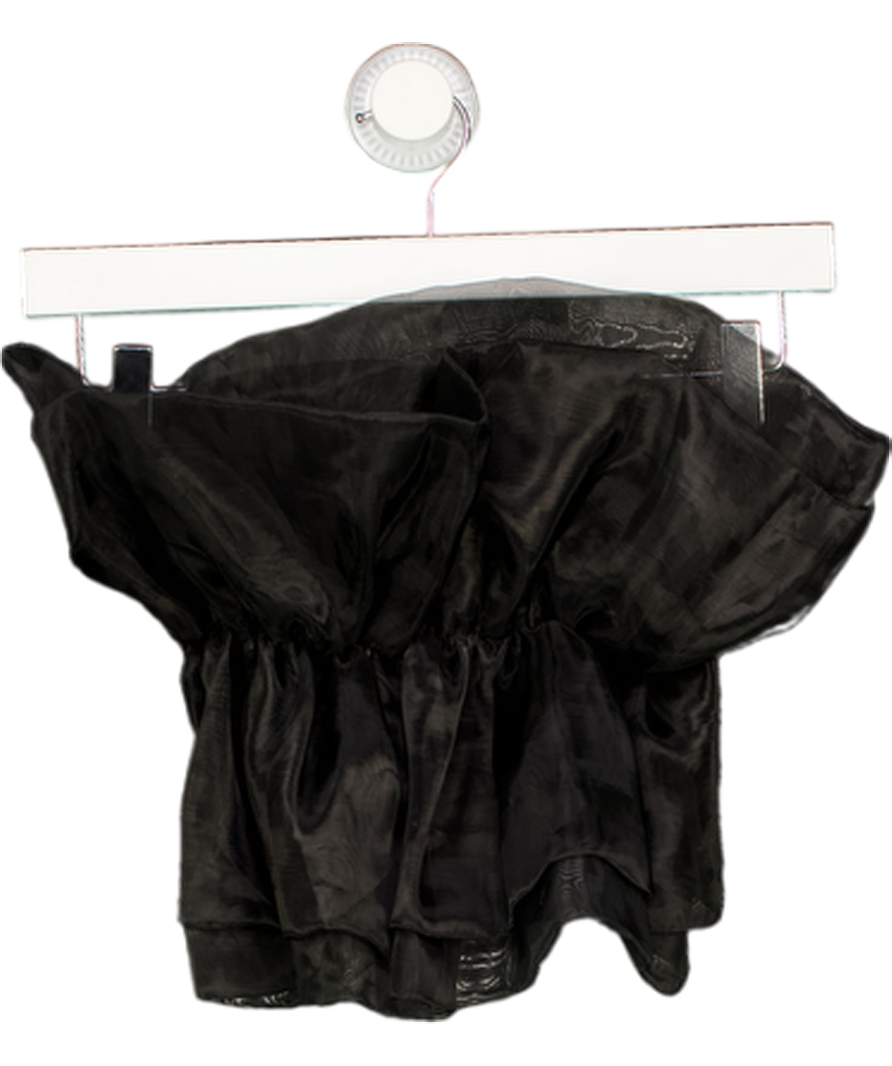 White Fox Black Organza Bandeau Top UK M