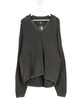 Represent Grey Ribbed Knit Oversized Polo UK XL