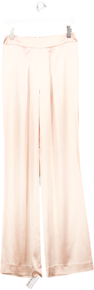 Mestiza Pink Satin Palazzo Wide Leg High Waist Trousers Uk 8/10 UK 8