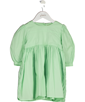MORLEY Green Cotton Poplin Puff Sleeve Dress 2 Years