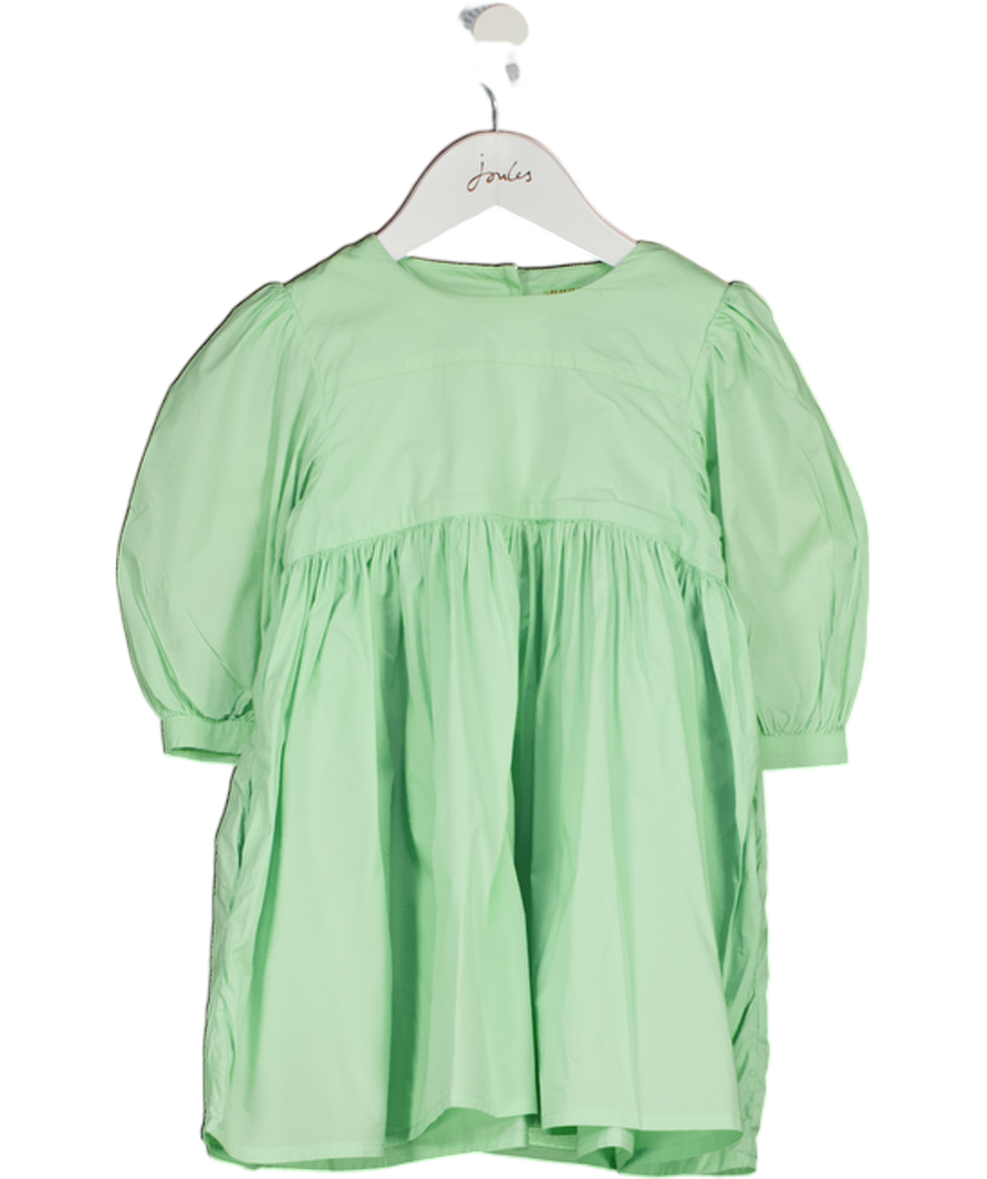 MORLEY Green Cotton Poplin Puff Sleeve Dress 2 Years