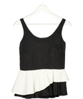 cos Black Two Tone Peplum Top UK 8